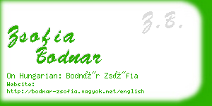 zsofia bodnar business card